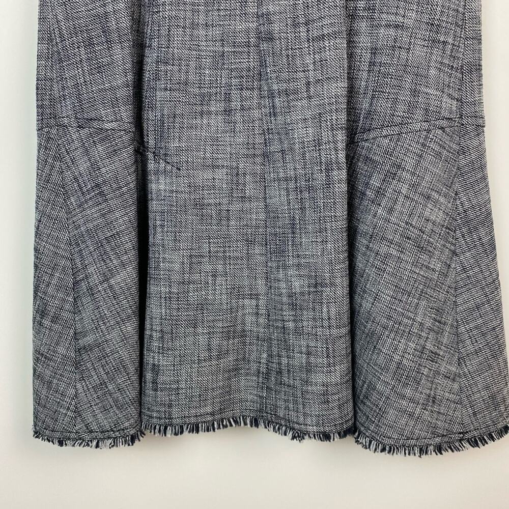 Rebecca Taylor Women's Sleeveless Slub Twill Dress Black and White Size 8 - Picture 10 of 11